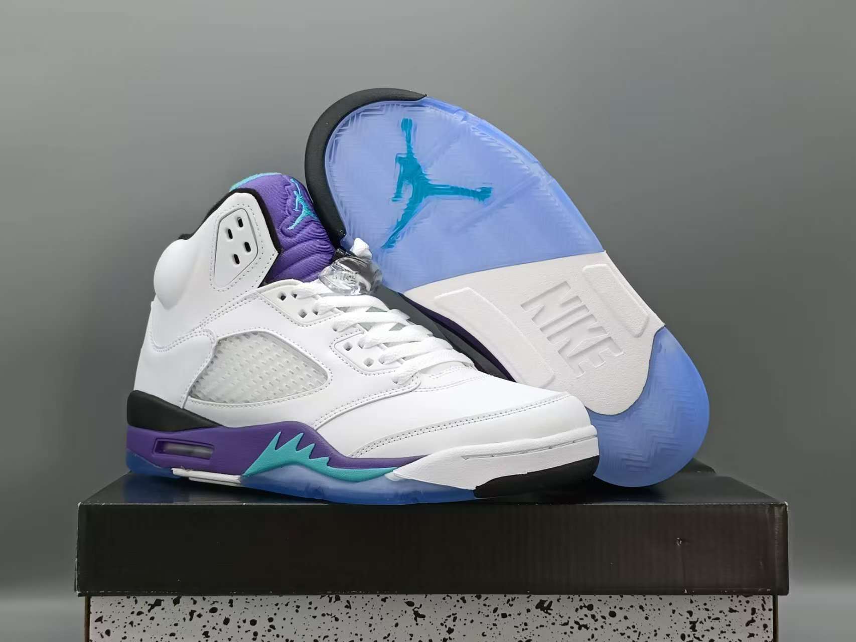 Women's Running Weapon Air Jordan 5 White/Purple Shoes 016